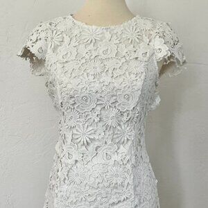 Romance Language Women’s White Backless Lace Dress – Style JMD8344 – Size Small